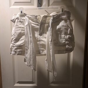 Abercrombie & Fitch White Skort with Tie Detail
